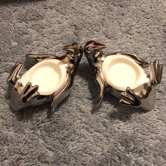 Ceramic Penguin Tea Light Candle Holders. - Picture 1 of 3